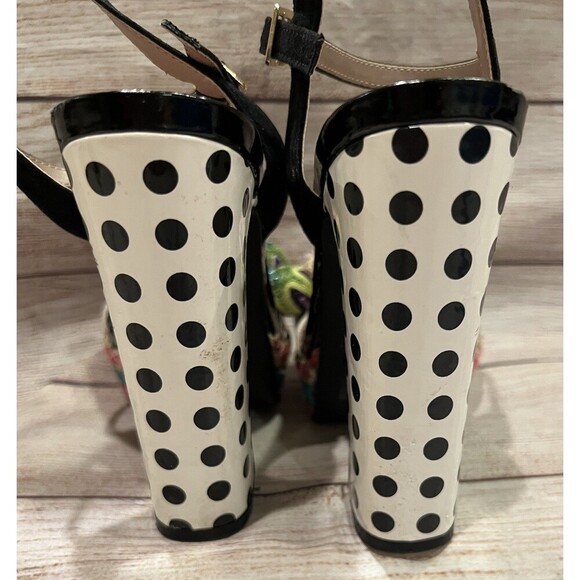 Betsey Johnson Womens Polka Fabric - Special Occasion Slingback Platform 5.5M - Picture 7 of 9